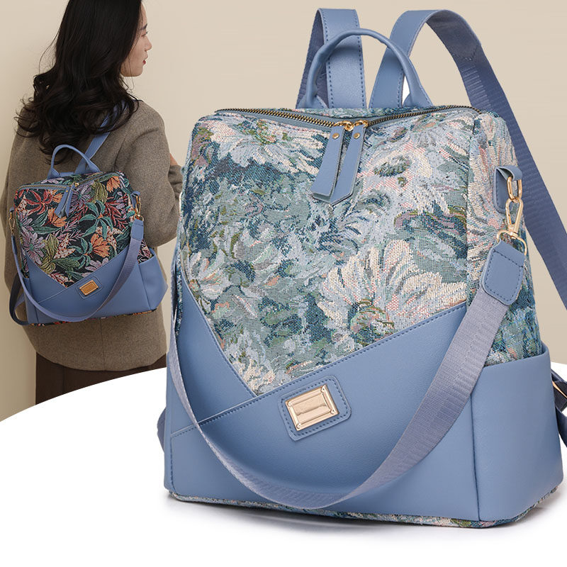 双肩包女2024新款春夏牛津布旅行背包女士单肩双肩两用文艺女包,箱包皮具/热销女包/男包,双肩背包,淘宝优惠券,粉丝福利购,淘宝优惠卷