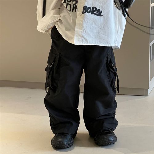 貌貌家儿童时尚休闲工作服裤2023秋季新款男童韩版日系百搭长裤潮