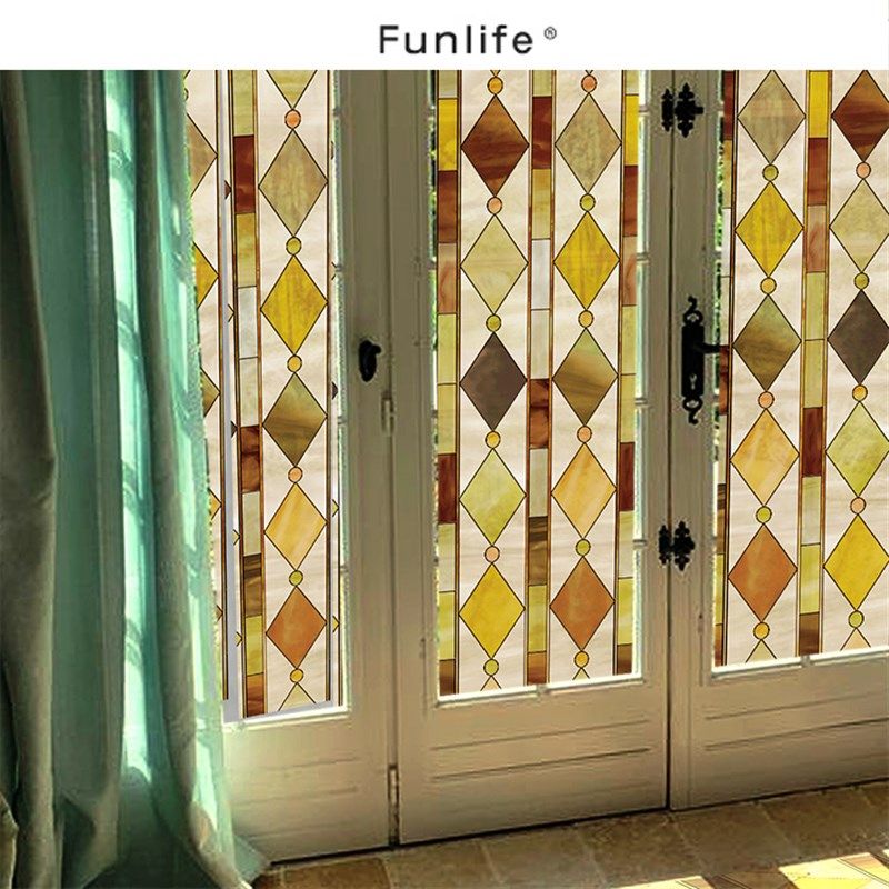 《夏日之光》法式复古玻璃门贴纸客厅窗户静电贴膜网红卧室装饰,家居饰品,玻璃膜/贴,淘宝优惠券,粉丝福利购,淘宝优惠卷