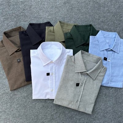 春秋 西班M牙 纯色硬领  全棉舒适柔软   男士长袖衬衫