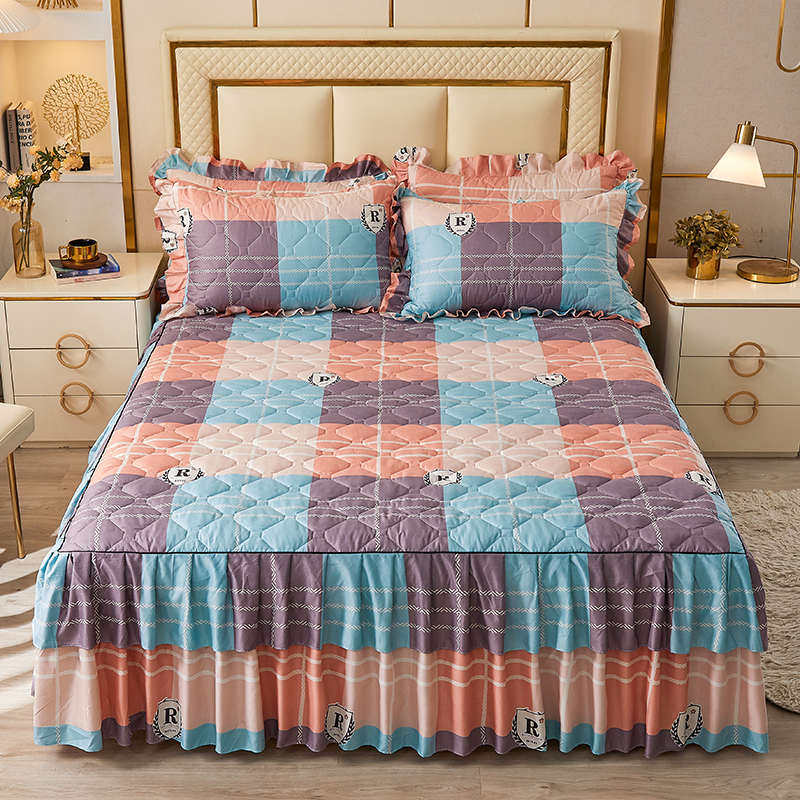 床床罩2盖简约床保护套裙8夹加厚床防滑米棉单件.套.席梦思0m1