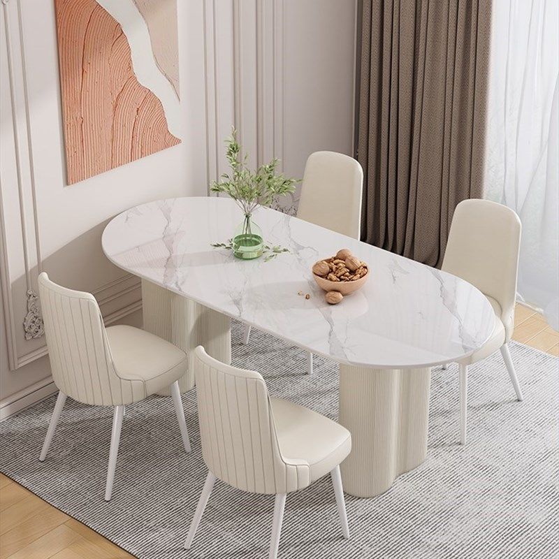 奶油风岩板餐桌长方形轻奢后现代简约小户型高端岩板石餐桌椅组合,住宅家具,岩板餐桌,淘宝优惠券,粉丝福利购,淘宝优惠卷