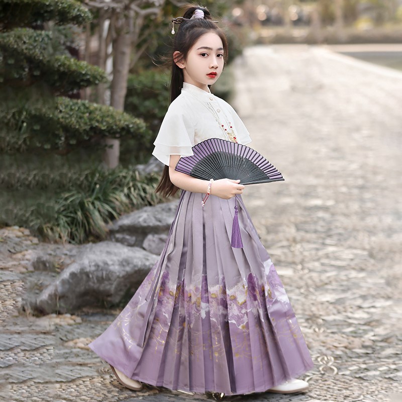 马面裙套装2025新款女童汉服夏季儿童中国风高端唐装夏款女孩裙子图片