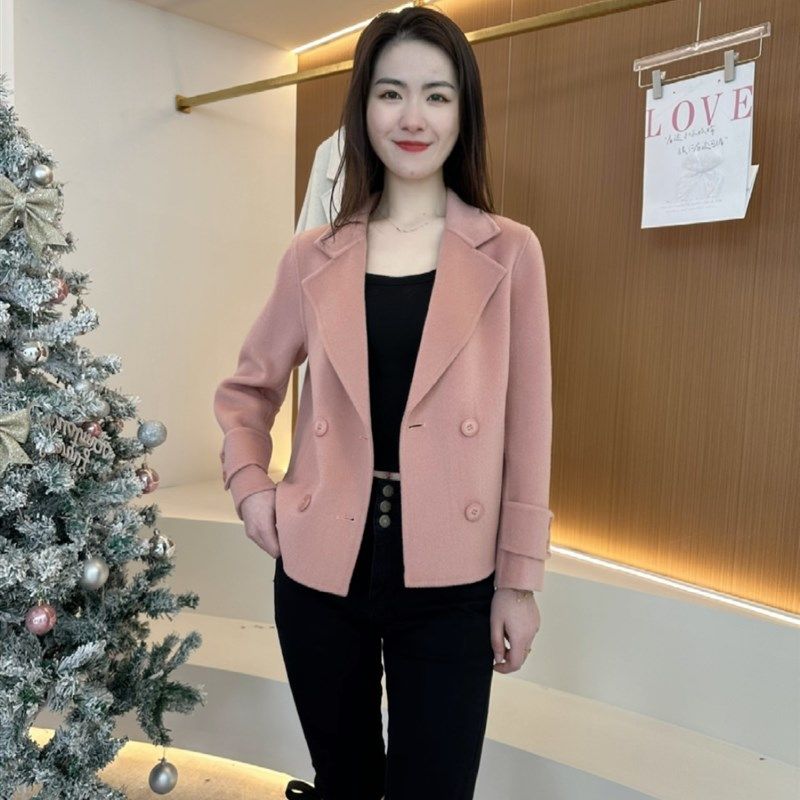 秋冬新款反季双面羊绒大衣女短款双排扣小个子纯羊毛休闲外套6606,女装/女士精品,毛呢外套,淘宝优惠券,粉丝福利购,淘宝优惠卷