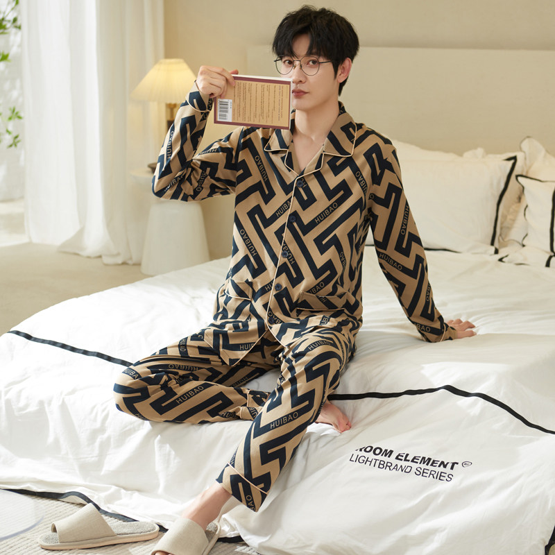男士睡衣春秋款纯棉长袖高级感2025新款夏季薄款可外穿家居服套装,女士内衣/男士内衣/家居服,睡衣/家居服套装,淘宝优惠券,粉丝福利购,淘宝优惠卷