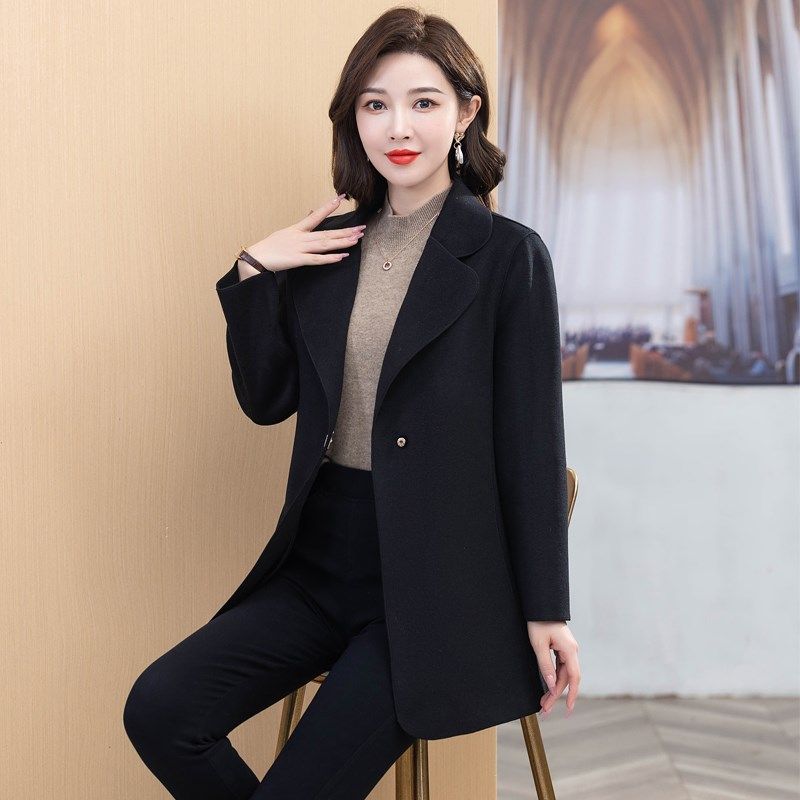 双面羊绒中长款大衣女2023年新款秋冬羊毛外套双面呢大衣呢子大衣,女装/女士精品,毛呢外套,淘宝优惠券,粉丝福利购,淘宝优惠卷