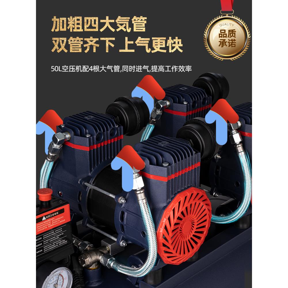 空压机无油静音气泵小型220v空气压缩机工业级便携木工打气泵