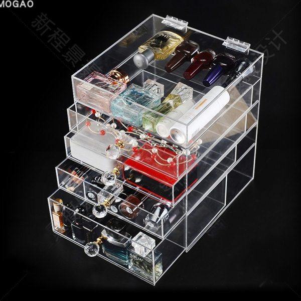 亚克力抽屉收纳盒透明大五层化妆文具彩妆桌面笔刷架甲油胶整理柜,收纳整理,美妆蛋收纳盒/架,淘宝优惠券,粉丝福利购,淘宝优惠卷
