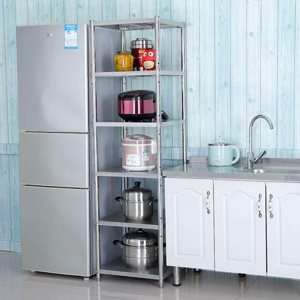 家用加厚不锈钢厨房夹缝置物架落地多层微波炉烤箱锅架收纳储物架,收纳整理,阳台置物架,淘宝优惠券,粉丝福利购,淘宝优惠卷