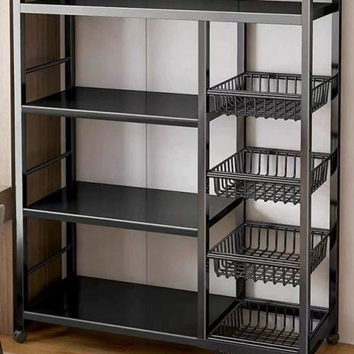 厨房置物架落地多层蔬菜收纳移动杂物架多功能靠墙不锈钢储物架子