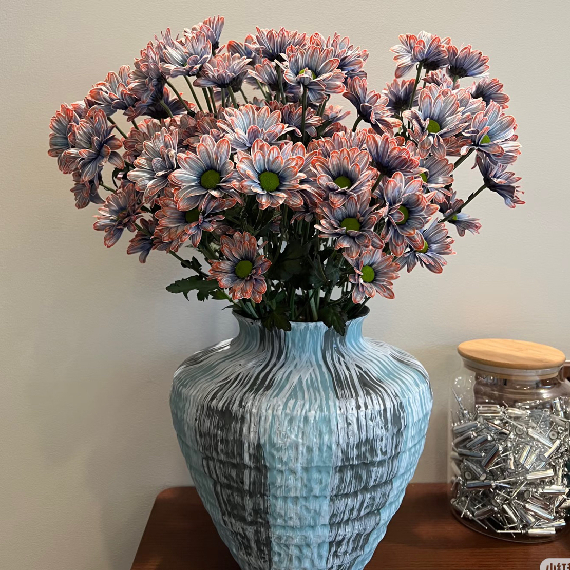 【鲑鱼油画紫小菊】会变色花期长，好养吸色办公室瓶插，圆通冷链