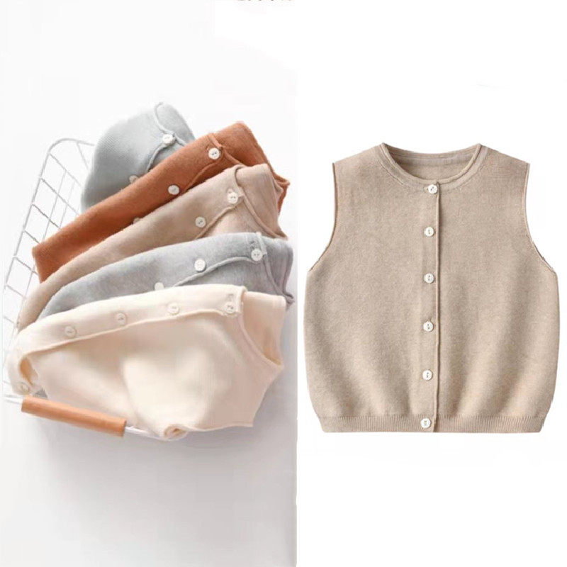 儿童春秋季纯色针织马甲男童女童无袖毛衣背心棉线开衫宝宝坎肩,童装/婴儿装/亲子装,马甲,淘宝优惠券,粉丝福利购,淘宝优惠卷