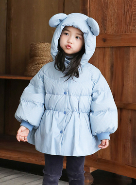 宝宝羽绒服加厚裙型小女童羽绒服中长款2024冬季新款1-3-6岁23116