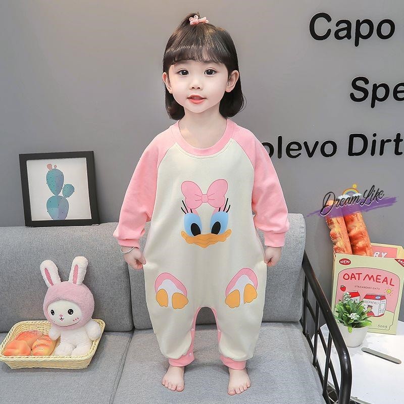 德绒儿童连体睡衣新款秋冬长袖卡通中小童女宝宝防踢被睡袋家居服