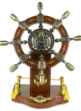 办公家居公司装饰桌面摆件礼物开业乔迁礼品航海领航舵手轮舵船舵