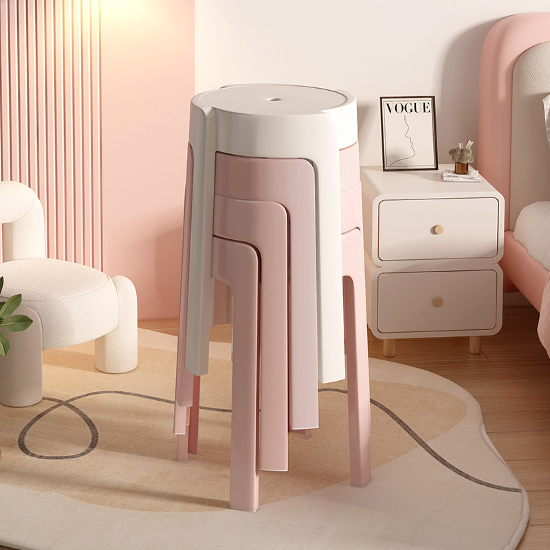 塑料凳子可叠放结实耐用风车凳家用现代简约加厚圆凳餐桌备用椅子