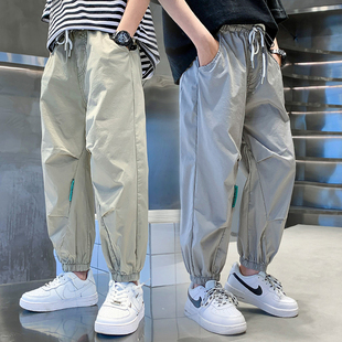 男孩洋气百搭轻薄休闲裤 男童裤 2021儿童透气宽松防蚊裤 薄款 子夏季