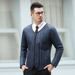 大码 轻薄中老年男加厚保暖裤 上衣内穿羽绒服 修身 羽绒内胆男冬套装