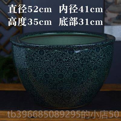 高档陶瓷鱼客厅老落地特荷大缸庭院式大缸阳台睡莲花古法招财养锦