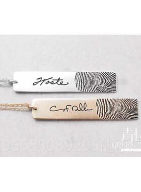 高档青树 原创定制925银签名指纹男刻字项链女款情项衣链锁骨链毛