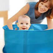 折叠宝宝旅行洗澡浴桶便携儿童浴盆婴幼儿沐浴桶泡澡池家用洗澡盆