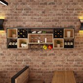 铁艺壁挂酒架墙壁红酒瓶酒杯架吧台墙面酒柜装 饰悬挂葡萄酒展示架