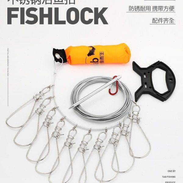 钓鱼拴鱼绳锁扣拴鱼锁绳挂鱼器穿串养鱼绳不锈钢丝大小号控鱼扣,户外/登山/野营/旅行用品,伸缩扣,淘宝优惠券,粉丝福利购,淘宝优惠卷