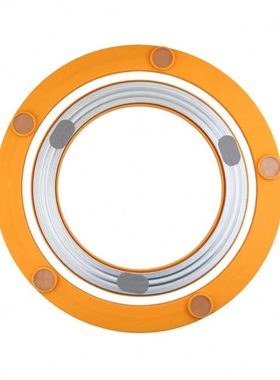 饭桌转盘家用桌子玻璃圆形大圆桌实木底座餐桌转圈轨道转轴黄色胶