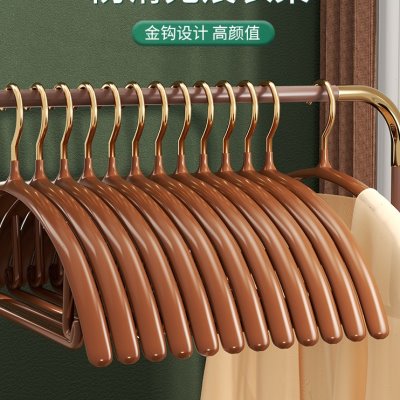 德国家用衣架不锈钢无痕防肩角起包晾衣架子加厚加粗防滑衣挂衣撑