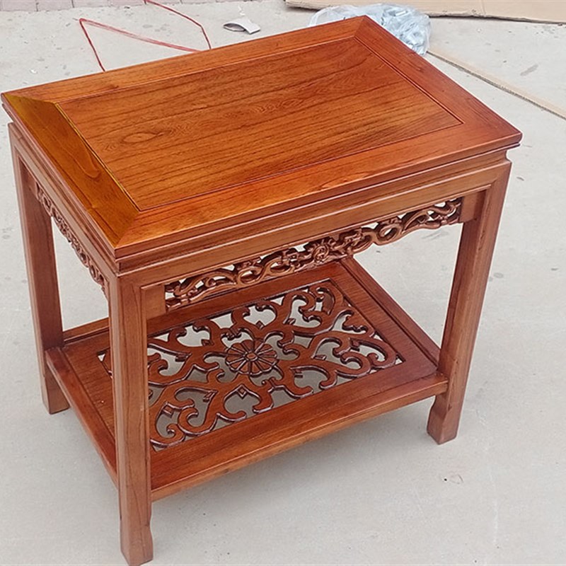 实木小桌子d客厅简约放花盆鱼缸盆景奇石茶具架子实木角几边几茶