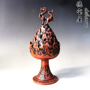 博山炉仿古纯铜博山炉居室大号家用盘香炉禅意熏香器茶道檀香炉