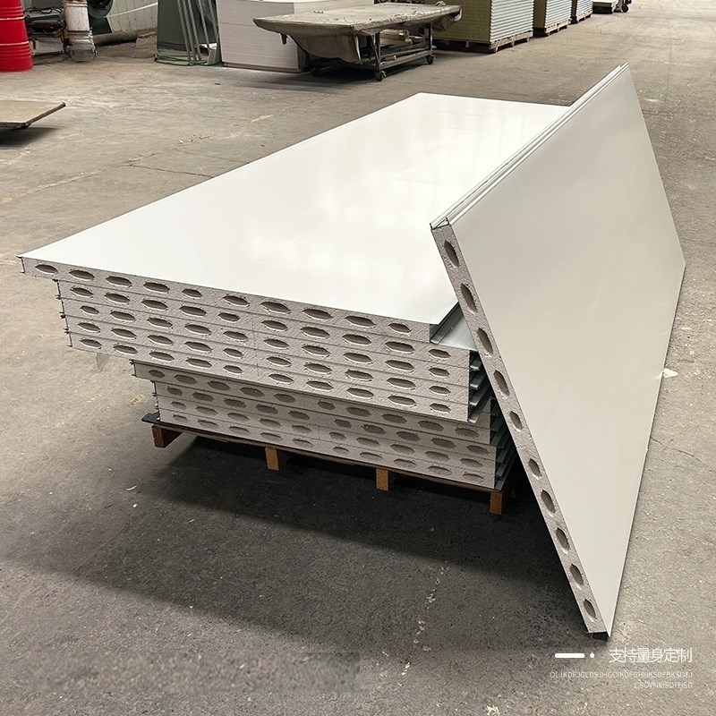 硫氧镁洁净彩g钢板防火保温净化板岩棉板瓦楞夹心板厂房隔断墙吊