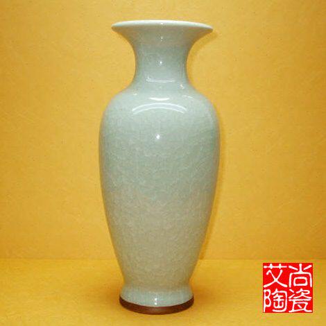 钧瓷观音瓶白纹片花瓶裂纹釉仿古瓷器仿钧窑陶瓷家居装饰花瓶摆件