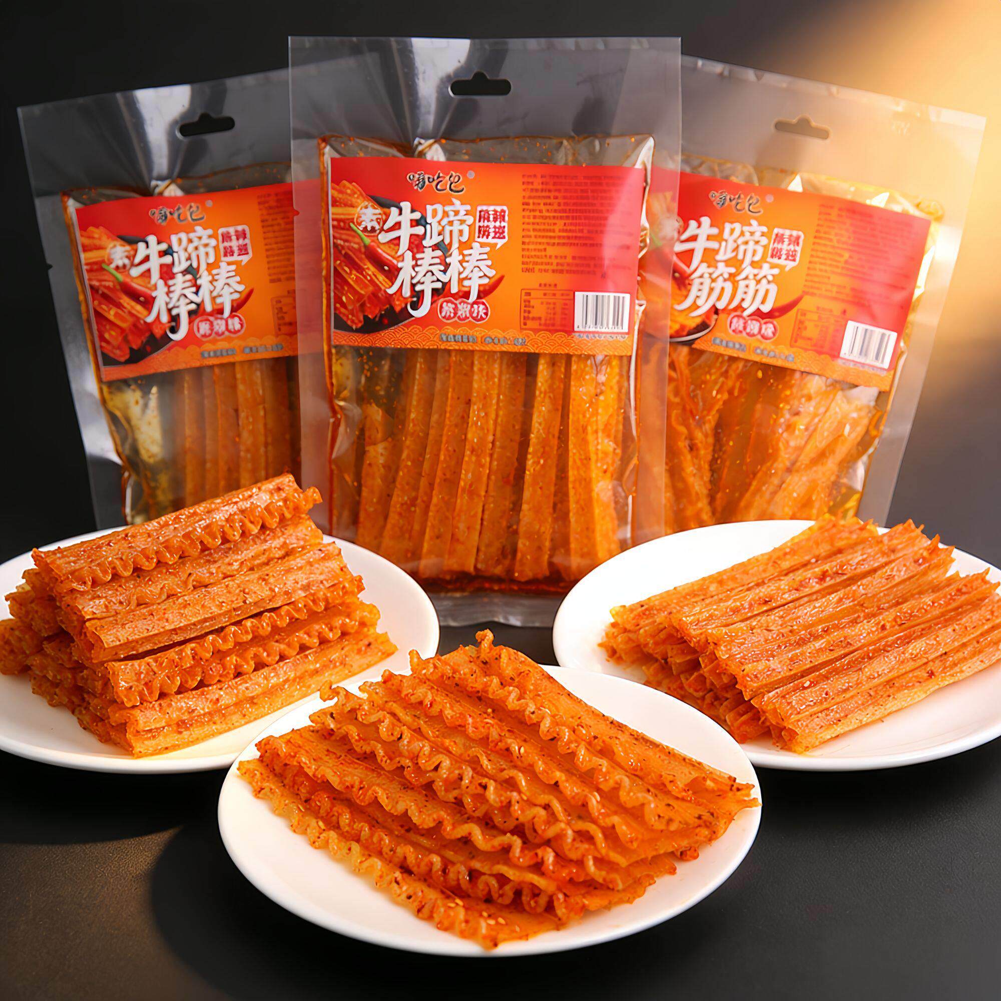 牛蹄筋辣条牛蹄棒棒牛蹄筋筋花边辣条儿时怀旧辣条麻辣解馋零食