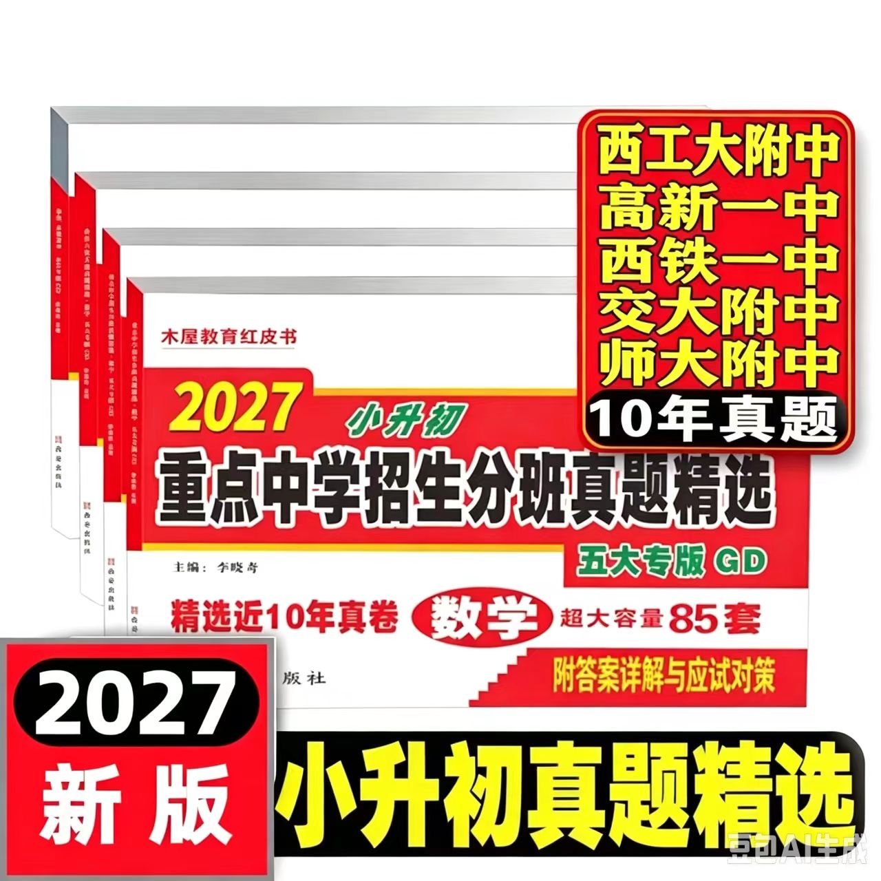 2027西安木屋教育红皮书五大名校小升初真题卷语文数学陕西著名重点中学招生分班精选百校联盟工大交大铁一师大高新一中总复习