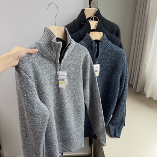 魔薇家 出口美单79.9美D 拉绒加厚 25秋冬男装休闲拉链针织衫毛衣