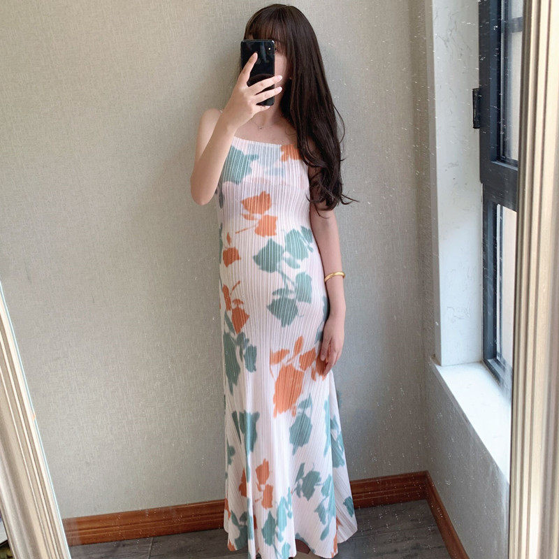 朱子妤自制夏季新款吊带中长款弹力皱褶印花碎花吊带孕妇连衣裙,孕妇装/孕产妇用品/营养,连衣裙,淘宝优惠券,粉丝福利购,淘宝优惠卷