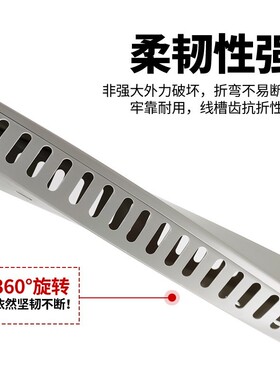 广东发货  闭口线槽阻燃PVC连齿行线槽机柜线槽40*4050*50 60*60
