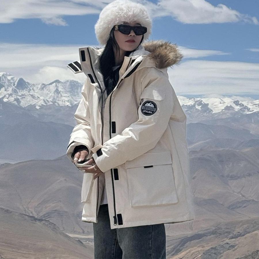 工装派克羽绒棉服女中长款2025年冬季新款韩版宽松加厚棉衣外套潮