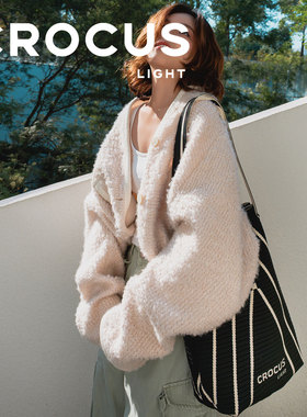 CROCUS LIGHT新款条纹托特 北欧设计小众单肩通勤百搭飞织包fz05