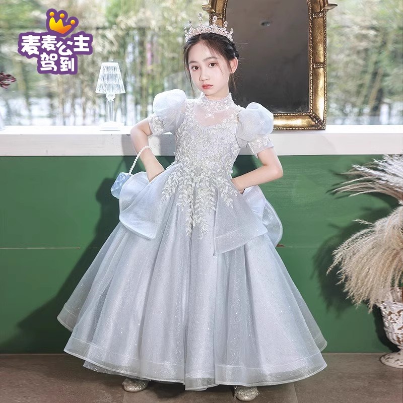 轻奢儿童礼服女童高端生日公主裙大码连衣裙胖女孩钢琴主持演出服图片