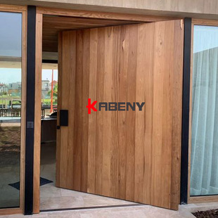 胡桃木竖纹原木偏轴门转轴门中轴门 pivot door出口欧美洲