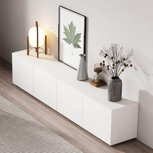 奶油风电视柜高柜落地家用客厅现代简约新款储物柜轻奢电视高柜