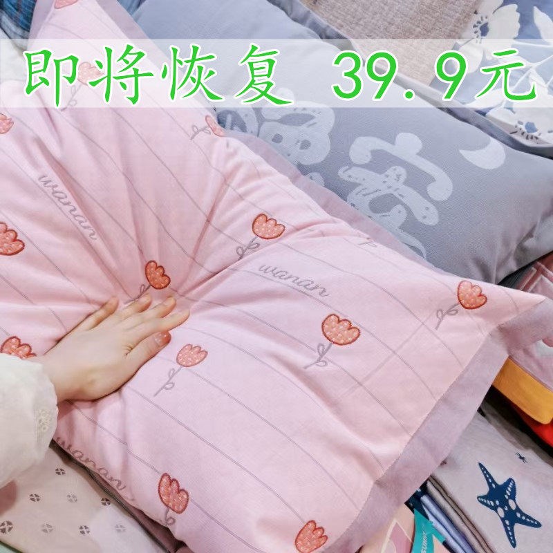 1对 信封纯棉纱布枕套轻奢宽边加大厚枕巾枕头套家用单人成人吸汗