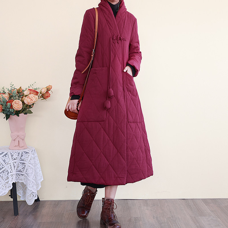 复古民族风羽绒棉麻加厚棉衣外套棉衣/棉服