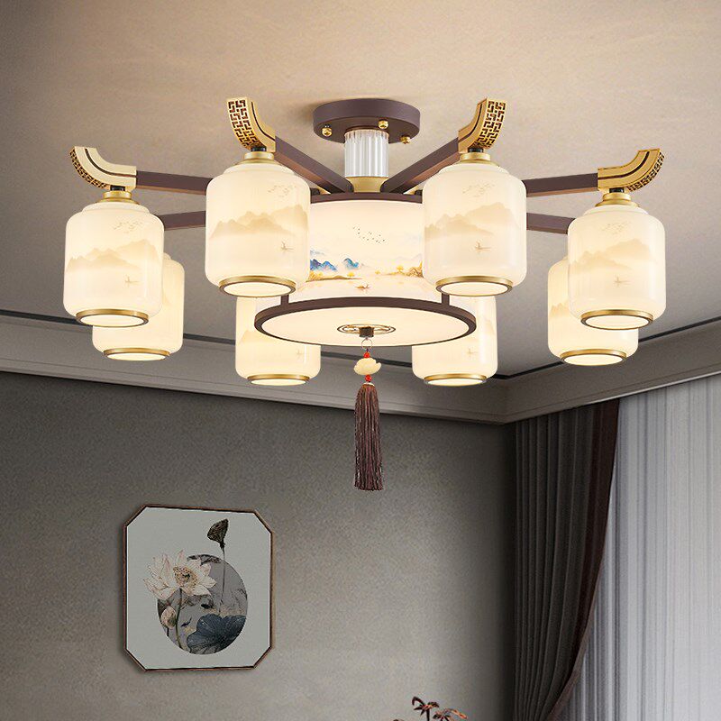 2025新款新中式吊灯客厅灯铁艺餐厅吸顶灯中国风禅意卧室灯朝下,家装灯饰光源,客厅吊灯,淘宝优惠券,粉丝福利购,淘宝优惠卷