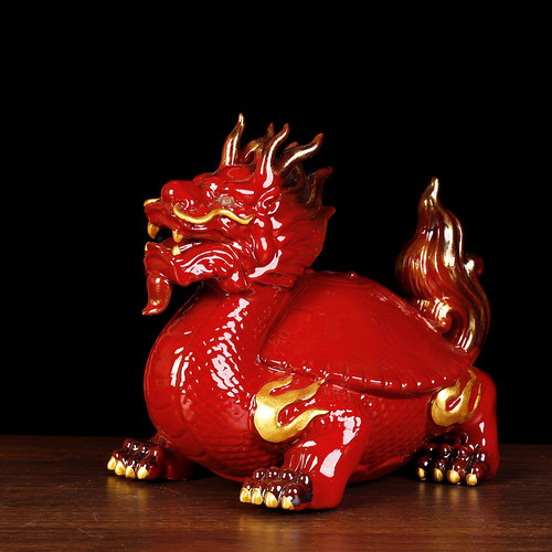 陶瓷龙龟摆件八卦龙龟龙头龟家居客厅办公室玄关装饰工艺礼品摆件