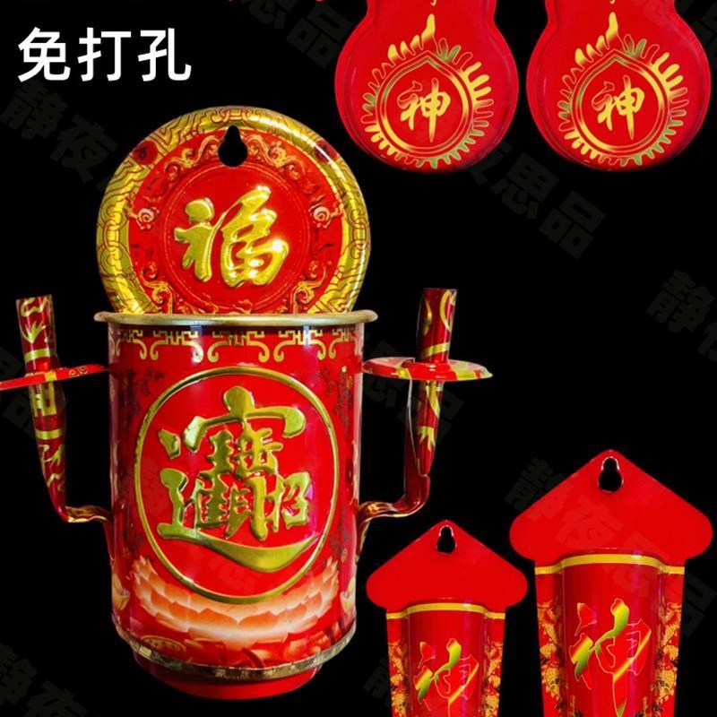 免打孔门神香炉不锈钢插香座门口插香筒插香器挂壁香插大门口家用图片