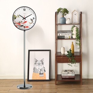 站地式钟表客厅静音 金属落地钟家居 装饰立式时钟创意新中式大气
