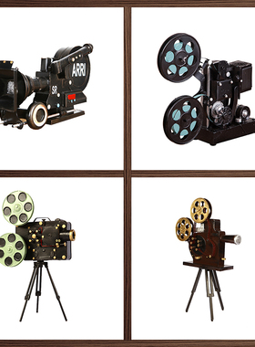 创意复古怀旧老式仿古支架摄影机放映机模型道具门厅橱窗装饰摆件